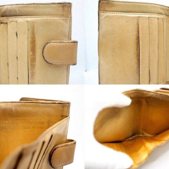 CHANEL CC LOGO CAVIAR SKIN BIFOLD WALLET BEIGE LEATHER COIN PURSE - Picture 8 of 12